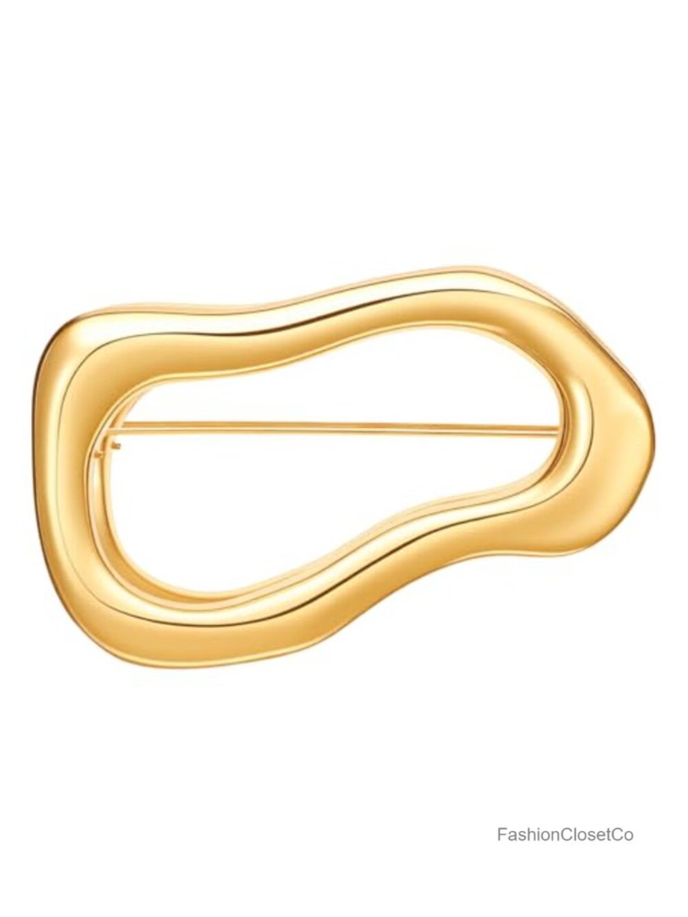 Gold Alloy Openwork Geometric Brooch Pin Lapel Shawl Pin Unisex